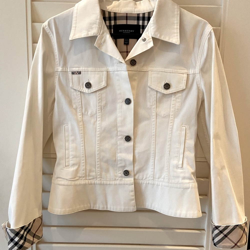 BURBERRY London White Denim Jacket